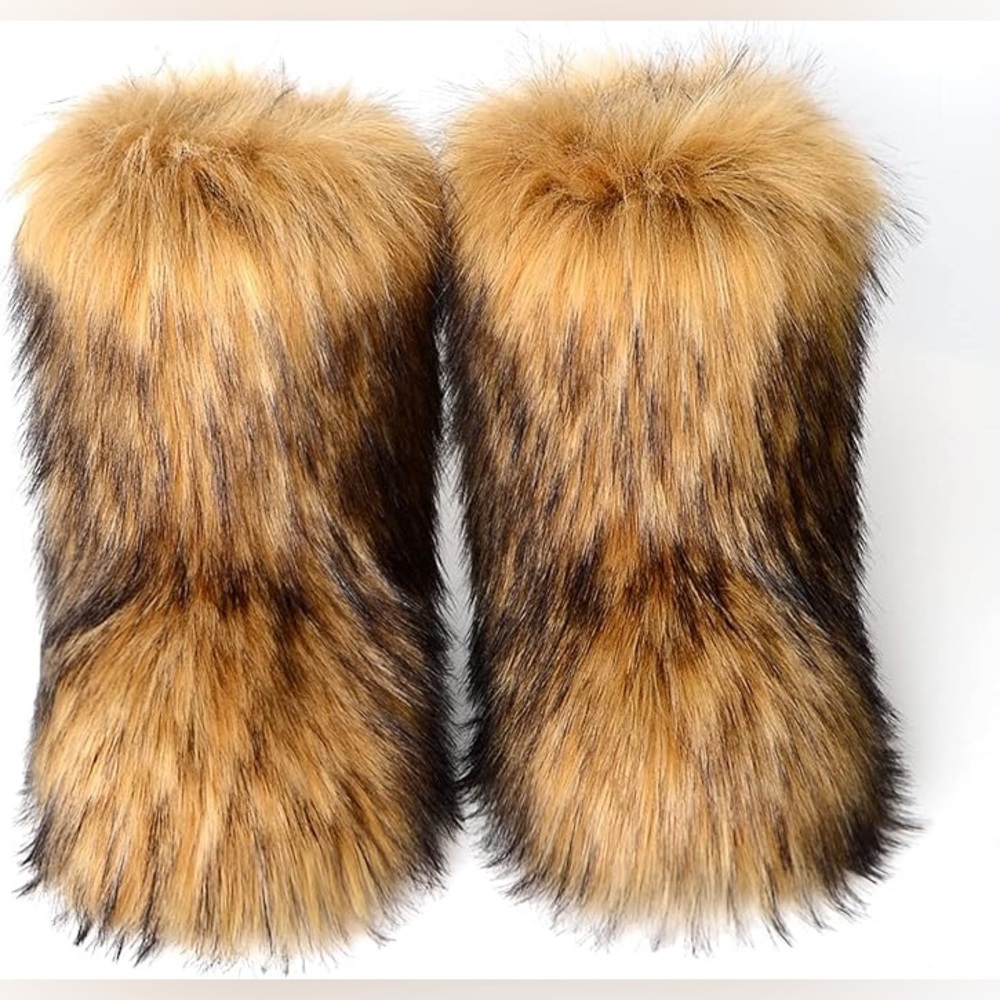 Faux Fur Short Boots – Plush Winter Fashion Boots - Picture 5 of 5